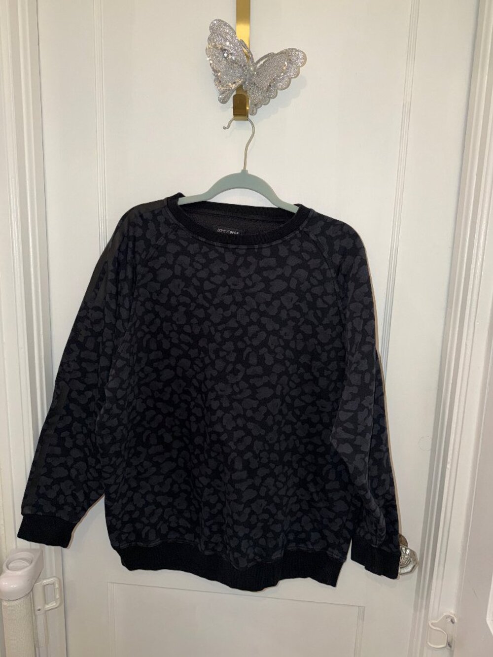 Sarah's Day x White Fox Active Leopard Crewneck Sweatshirt, Size L